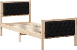 Bedframe zwart, 80 x 200 cm, massief grenen — thumbnail 1
