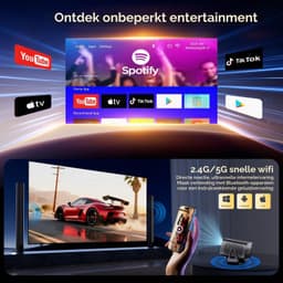 Mini Beamer 1000 ANSI Lumen - Full HD 1080p Resolutie - LED Projector - Android 13 Smart Beamer - Draagbaar Met Wifi En Bluetooth — thumbnail 1