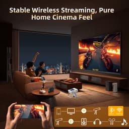 Beamer 720p HD Zwart - Smart Touchscreen Projector - 600 ANSI Lumen - LED - Voor Thuis En Buitenbioscoop — thumbnail 2