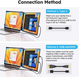 Draagbare Monitor 15,6 Inch FHD IPS - 1920 x 1080 Resolutie - 16:9 Beeldverhouding - USB-C Aansluiting - Tweede Scherm Voor Laptop — thumbnail 1