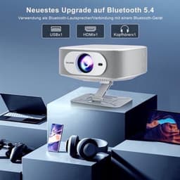 Beamer Draagbaar - Native 1080p Resolutie - 400 ANSI Lumen Helderheid - LED Technologie - Voor Thuisbioscoop - Smart Projector — thumbnail 4