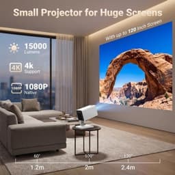 Beamer LCD - 1280 x 720 Resolutie - 1920 x 1080 Output - Optische Glazen Lens - Voor Thuisbioscoop - Smart Projector — thumbnail 1