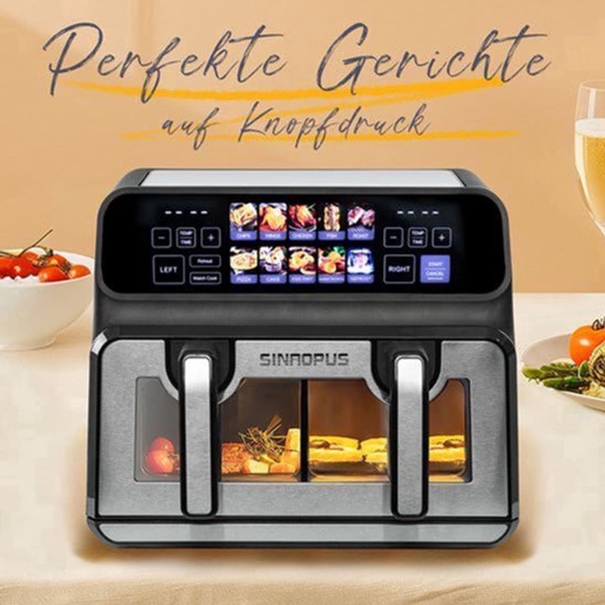 Multicooker Oven - 2200 W Vermogen - 9 Liter Inhoud - LED Touch Control - Zichtbaar Venster - Familieformaat — afbeelding 1