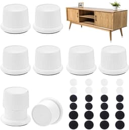 8Pcs Witte Verstelbare Magnetron Meubels Risers, 4~6.3cm — thumbnail 1