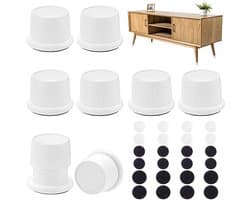 8Pcs Witte Verstelbare Magnetron Meubels Risers, 4~6.3cm