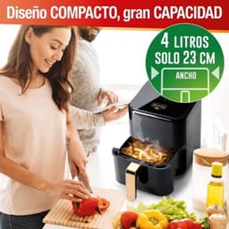 Gezonde luchtfriteuse olievrij supercompact, grote capaciteit 7 menu's functie oven: braden en gebak energiebesparing airfrying in elegant design eenvoudige reiniging 99 € 013900141 — thumbnail 4
