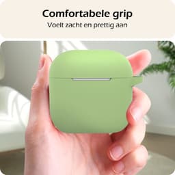 Hoesje - Geschikt voor Apple AirPods 5 - met Clip - Siliconen Hoes - Silicone Case Cover - Groen — thumbnail 4