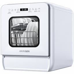 Tafelvaatwasser met 5L Watertank – 9 Wasprogramma’s – 4 Couverts – 75°C Hygiënewas – 1-24 Uur Startuitstel – Compact 37 cm – Wit — thumbnail 1
