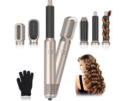 Luchtborstel 5-in-1 Air Styler Set, 1000 W Hair Air Styler 3 temperaturen, Mulit Air Brush Set voor het gladmaken, volume geven, drogen, blaasborstel voor verschillende haartypes