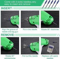 Labeling Gun, Staple Gun, Folding Gun, Labeling Machine with 5 Spare Needles, 2000 Staple Thread and 200 Clothing - ShopVlot — thumbnail 5