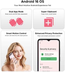 DOOGEE Note 60 Smartphone - 6,56" - Android 16 - 32GB(3+29) RAM - 128GB ROM - 6150 mAh - Lichtgewicht 190 g - 3,5 mm hoofdtelefoonaansluiting - NFC - GPS - Blauw — thumbnail 5