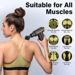 Mini Massage Gun - Percussiemassager voor spieren - Ondersteuning van spierherstel - Drukgevoelige activering - 11 x 4 x 9 cm — thumbnail 3