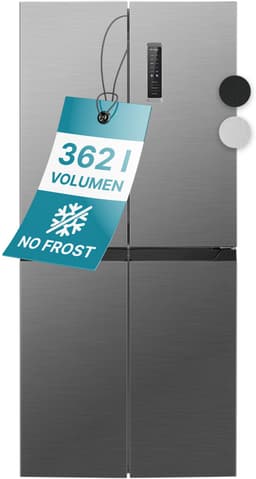 Bomann KG 7358 – Amerikaanse Koelkast - French Door - Cross Door Koel-vriescombinatie - 362 Liter - Total No Frost - Inox — thumbnail 1