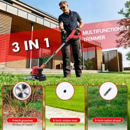 DailySupplies® Grasmaaier Elektrisch - Grastrimmers met Accu - Rood — thumbnail 4