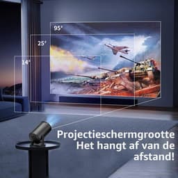 Draagbare Projector met Bluetooth en WiFi, 1080P Full HD-filmprojector Compatibel met TV Stick Smartphone-laptop, voor Binnen en Buiten — thumbnail 2