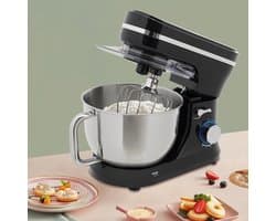 Keukenmachine - 1000 W Vermogen - 4,5 Liter Mengkom - Elektrisch - Inclusief Deeghaak En Garde - Voor Brood En Cake - Gezinsgebruik