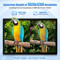 MESWAO B2 Tablet - 14 inch 1920*1200 IPS-scherm - WiFi - Bluetooth 5.0 - 32 MP + 5 MP Camera - 6GB RAM + 128GB ROM - Android 13 - 10000 mAh Batterij - Grijs — thumbnail 2
