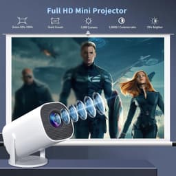 Mini Beamer - 1280 x 720 LCD - 4K Ondersteuning - Draagbaar - Voor Thuisbioscoop En Gaming — thumbnail 2
