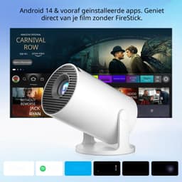 Zivano Mini Beamer - Beamer - Projector - Wit - 11cm x 11cm x 17cm — thumbnail 5