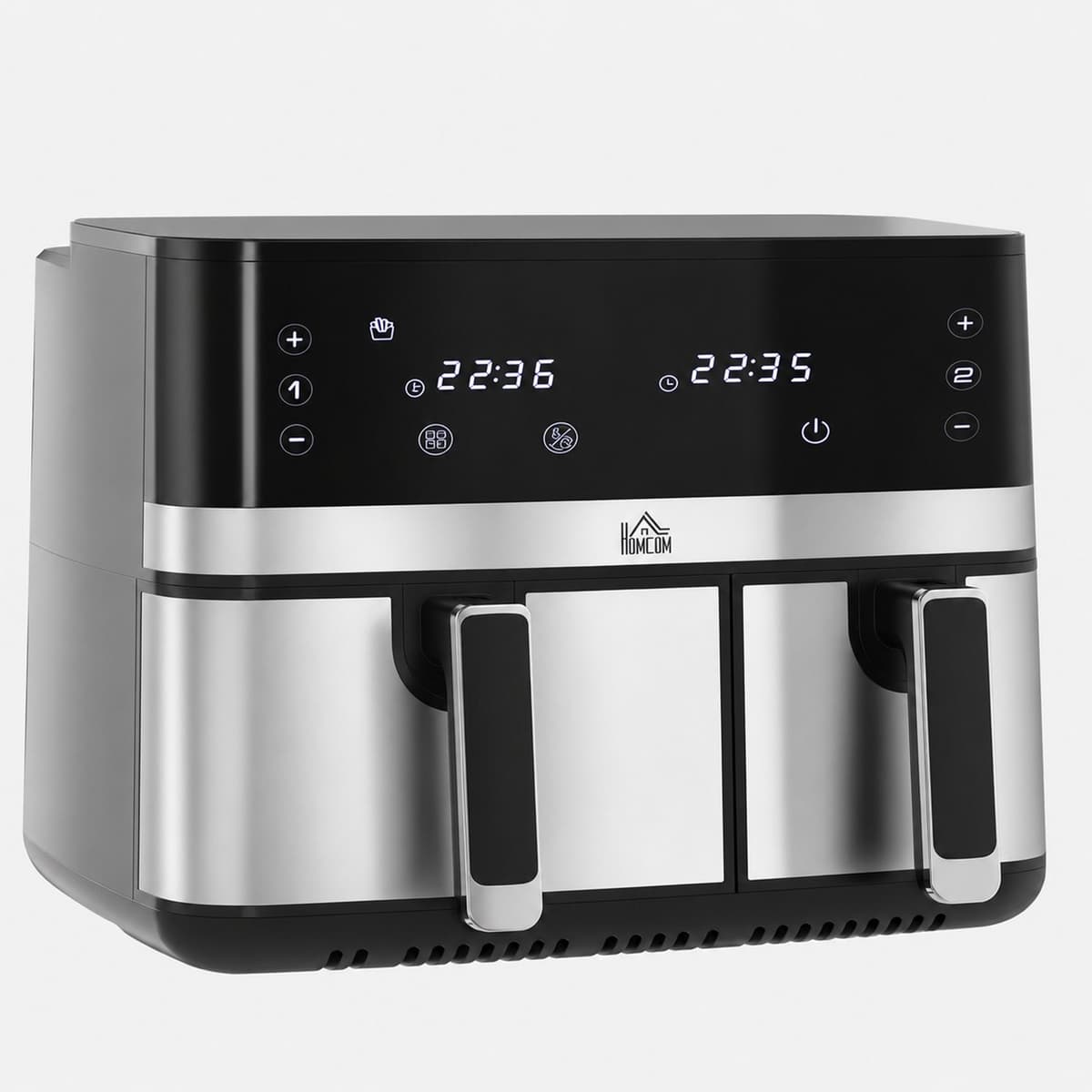 HOMCOM Airfryer - Staal - 41,8 x 39,2 x 31,1 cm - Zwart — afbeelding 1