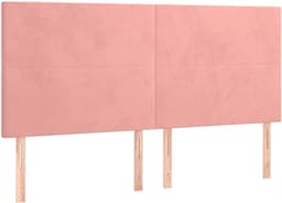 Bedframe met hoofdeinde, roze, 200 x 200 cm, fluwelen familiebed, hotelbed, bedframe voor slaapkamer, hotel, logeerkamer — thumbnail 3