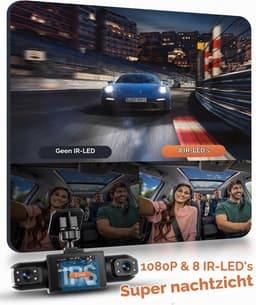 4-kanaals dashcam, auto, 360 graden, met 4 camera's FHD 1080p voor en achter links, rechts, 2 inch 1080p dashcamera, autocamera met IR-nachtzicht, loopvideo, 24-uurs parkeermonitor — thumbnail 4