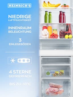 Heinrich´s HKS 3091 Koel- en vriescombinatie 175 liter - koelvolume 122 l, vriesvak 53 l - stil 39 dB - energieklasse E - inox — thumbnail 4