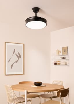 CREATE - Plafondventilator 40W stille intrekbare bladen Ø91cm met licht - Zwart - Afstandsbediening - WIND CLEAR — thumbnail 4