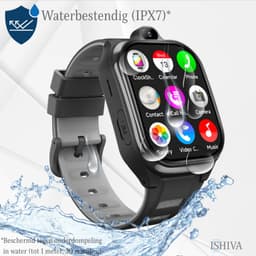 ISHIVA® PRO Smartwatch Kinderen - Kinder Smartwatch - GPS Horloge Kind (4G GPS) - Geschikt voor SIMkaart - met HD-camera & Videobellen - 800 mAh Long Battery - IPX7 Waterdicht - SOS Knop - School Mode - Voor iOS & Android - GPS Tracker - Zwart — thumbnail 2