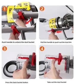 17 Parts – Vervangend Stofreservoir voor Dyson V10 Serie – Transparant Stofbak met Handvat – Compatibel met Dyson Cyclone V10 Absolute, Animal, Motorhead & Total Clean – Duurzaam Kunststof Onderdelen — thumbnail 2