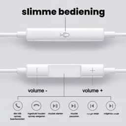 Kbstronics bedrade oordopjes USB-C aansluiting - Oortjes met draad en microfoon - USB-C - Wit - Slimme bediening — thumbnail 4