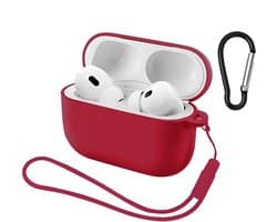Studio Air® Airpods Hoesje Pro 3 Siliconen Case - Bordeaux Rood - Hooked - Soepel Airpod Hoesje voor Airpods Pro 3 (2025)