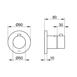 KEUCO IXMO inbouw thermostatische mengkraan, rond rozet, 59553010001 — thumbnail 2