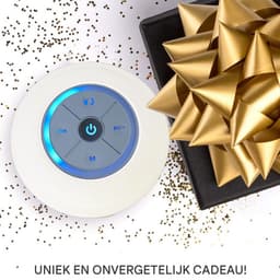 Waterdichte Bluetooth-doucheluidspreker - Draadloze draagbare audio - Ingebouwde bedieningsknoppen - Luidspreker - Sterke zuignap - Geschikt voor badkamer, zwembad, auto, strand, binnen- en buitengebruik - Wit — thumbnail 4