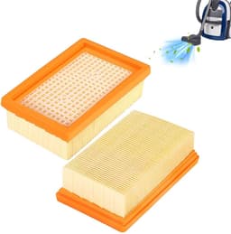 2x Vlakfilter Geschikt voor Kärcher WD4, WD5, WD6, MV4, MV5 en MV6 - Platte Vouwfilters - Stofzuigerfilter - Kärcher 2.863-005.0 - Patroonfilter - Cartridgefilter — thumbnail 1