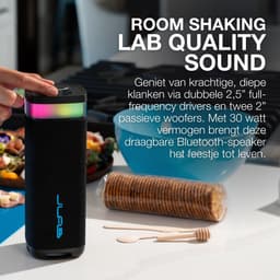 JLab Jbuds Bluetooth Speaker Draadloos - Draagbare Muziekbox - 12 uur Batterijduur - 30 Watt - Bass Boost - IPX6 Waterproof - Multipairing - Instelbare Party Lights - App Equalizer - Zwart — thumbnail 5