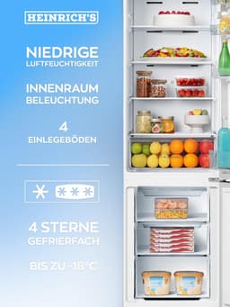 Heinrich´s HKS 3094 Koel- en vriescombinatie 255 liter - No Frost - XXL - koelvolume 188 l, vriesvak 67 l - stil 40 dB - energieklasse E - inox — thumbnail 4