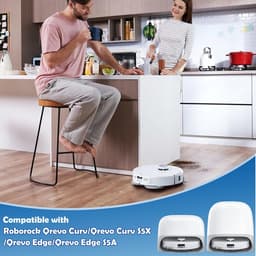 Accessoires gescht voor Roborock Qrevo Curv,Qrevo Curv S5X,Qrevo Edge,Qrevo Edge S5A,Qrevo S5V stofzuiger,2 hoofdborstels,2 HEPA-filters,6 stofzakken,4 reinigingsdoeken,4 zijborstels,1 borstel — thumbnail 2