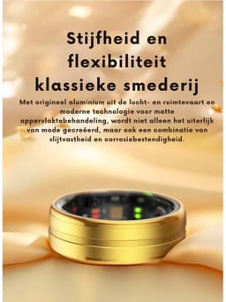 DrPhone RingSense – Smart Ring - Europese ringmaat 67 - 5ATM Waterdicht – Slaapmonitor – Hartslagmeter - SpO2 Monitor - Dagelijkse Activiteitstracking - Mobiele App – Donker Grijs — thumbnail 4