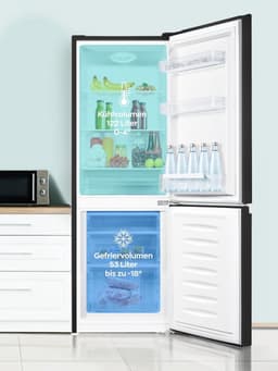 Heinrich´s HKS 3091 Koel- en vriescombinatie 175 liter - koelvolume 122 l, vriesvak 53 l - stil 39 dB - energieklasse E - Zwart — thumbnail 5