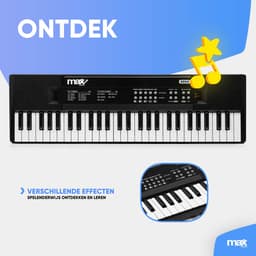 Keyboard Piano - MAX KD54 Keyboard met 54 toetsen - Kinder piano - Oplaadbare accu - Zwart — thumbnail 5