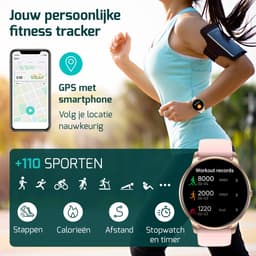 FITAGE Sporthorloge met GPS - Smartwatch Stappenteller Horloge - Activity Tracker - Smartwatches Heren, Dames & Kinderen - Roze — thumbnail 4