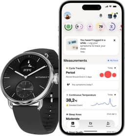 Withings ScanWatch 2 - 38 mm Hybride Smartwatch - ECG, AFib Detectie, SpO₂ Meter, Hartslagmeter, Slaaptracker, Menstruatiecyclus Tracking, 24/7 Temperatuurmeting, 35 Dagen Batterij, Saffierglas, 5 ATM Waterdicht — thumbnail 3