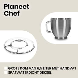 2200W Keukenmachine met 6,5L Mengkom en 7 Snelheden voor Bakken — thumbnail 5