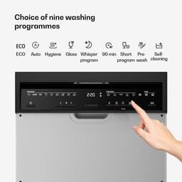 Klarstein Vaatwasser Velaire inbouwvaatwasser 45 cm - half inbouw, 10 couverts, 9 programma's, stil 42 dB, energieklasse B, AquaStop, kinderslot, inbouwvaatwasser - Vaatwasmachine - voor Keuken - Energiezuinig - Dishwasher — thumbnail 3