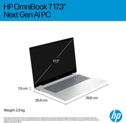 HP OmniBook 7 NGAI 17-dc0772nd - Copilot+ Creator Laptop - 17.3 inch -Intel® Core™ Ultra 7 Processor 258V - 32GB RAM - 1000GB SSD - Windows 11 Home — thumbnail 5