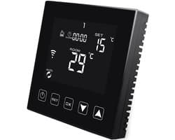 MKSS® Thermostaat voor cv - Draadloos met Wifi - Met App - Zwart