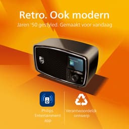PHILIPS CENTURY RANGE - The Janet - TAV2000DB - FM- DAB+ radio - draagbaar - hoofdtelefoon aansluiting - klassiek design - 20 voorkeurszenders - modern kleurenscherm - dubbele alarmen en sleeptimer - zwart — thumbnail 3