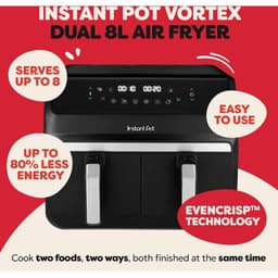 Instant Pot Vortex Dual Drawer 8L Airfryer – Dubbele Airfryer met 2x 4L Laden – SyncCook™ & SyncFinish™ – ClearCook – 8-in-1 – Tot 205°C – Vaatwasserbestendig — thumbnail 4