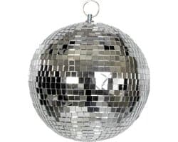 KIMU® Discobal zonder Motor Ø 20 cm Klein - Discobol Spiegelbol Zilver Spiegeltjes Disco Bal Bol - Kinderkamer Feestje Discolamp Decoratie Space Planeet Halloween
